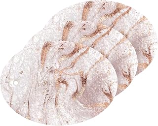 Coikll Rose Gold Abstract Marble Kitchen Sponges Cleaning Odor Free Non Scratch Dish Sponge for Cleaning Dishes Bathroom - 3 PCS