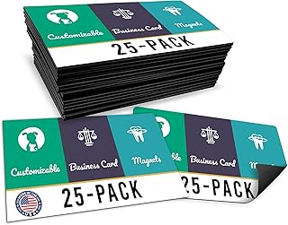 Magnet Me Up Customizable Business Card Magnet Pack - 25 Count - 3.5"x2"- Heavy-Duty 30 Mil Thick for Strong Hold-Personalized Magnets for Businesses, Advertising, Branding & Gifts-Upload Image & Text