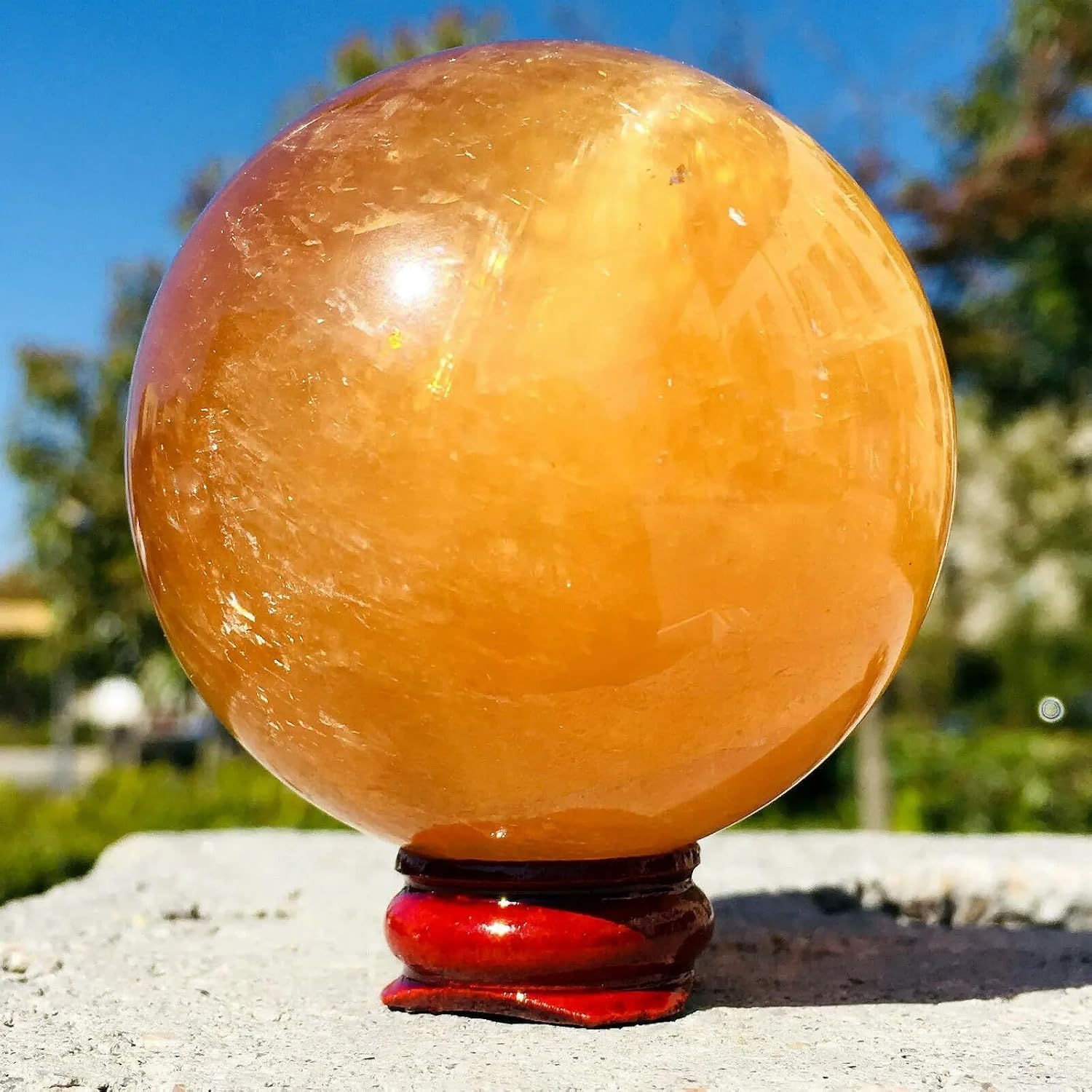 Yellow Calcite Quartz Sphere Crystal Ball Ornaments (Size : 40-50mm)