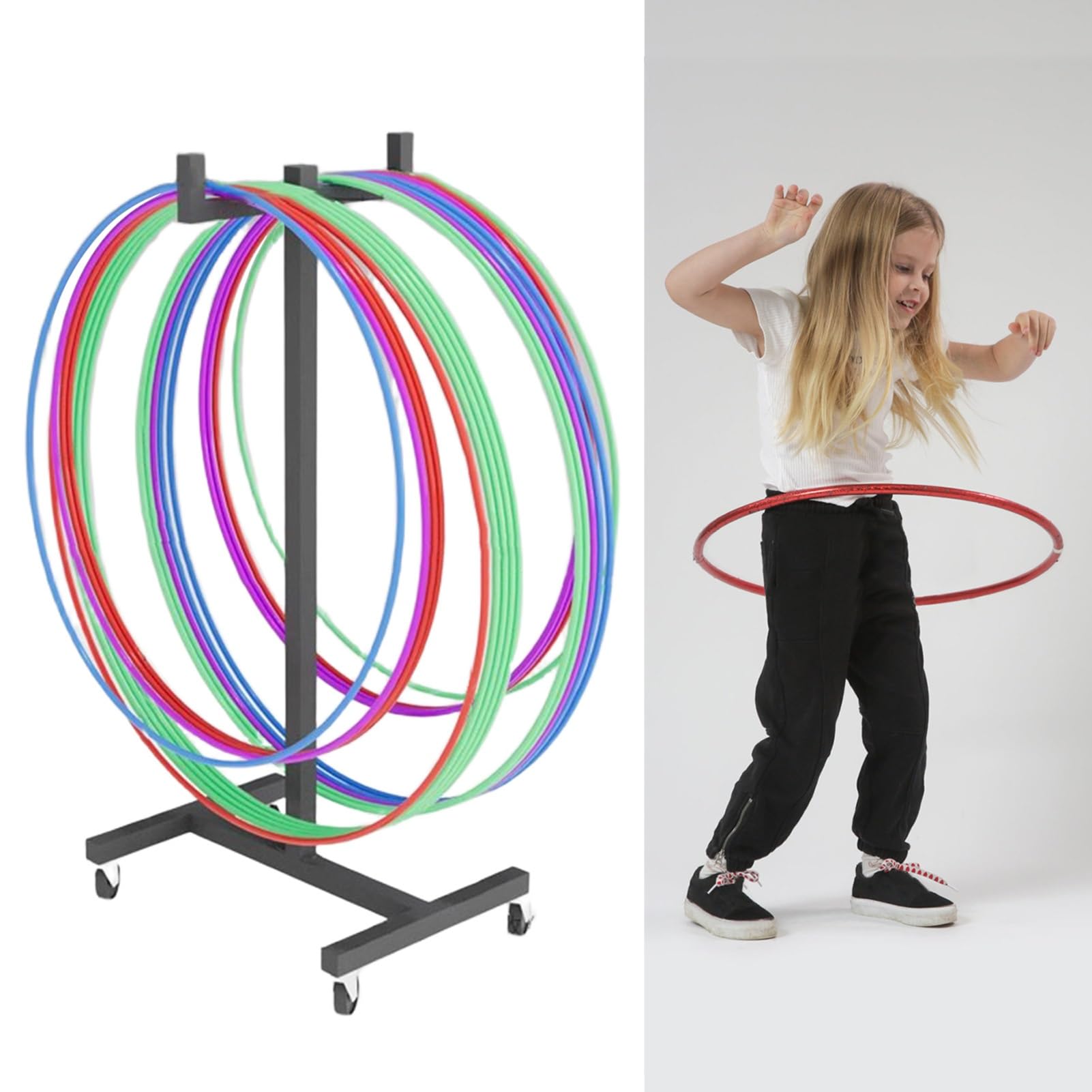 Cerceau Mobile Et Support De Rangement Pour Corde à Sauter - Organiseur Fitness En Fer