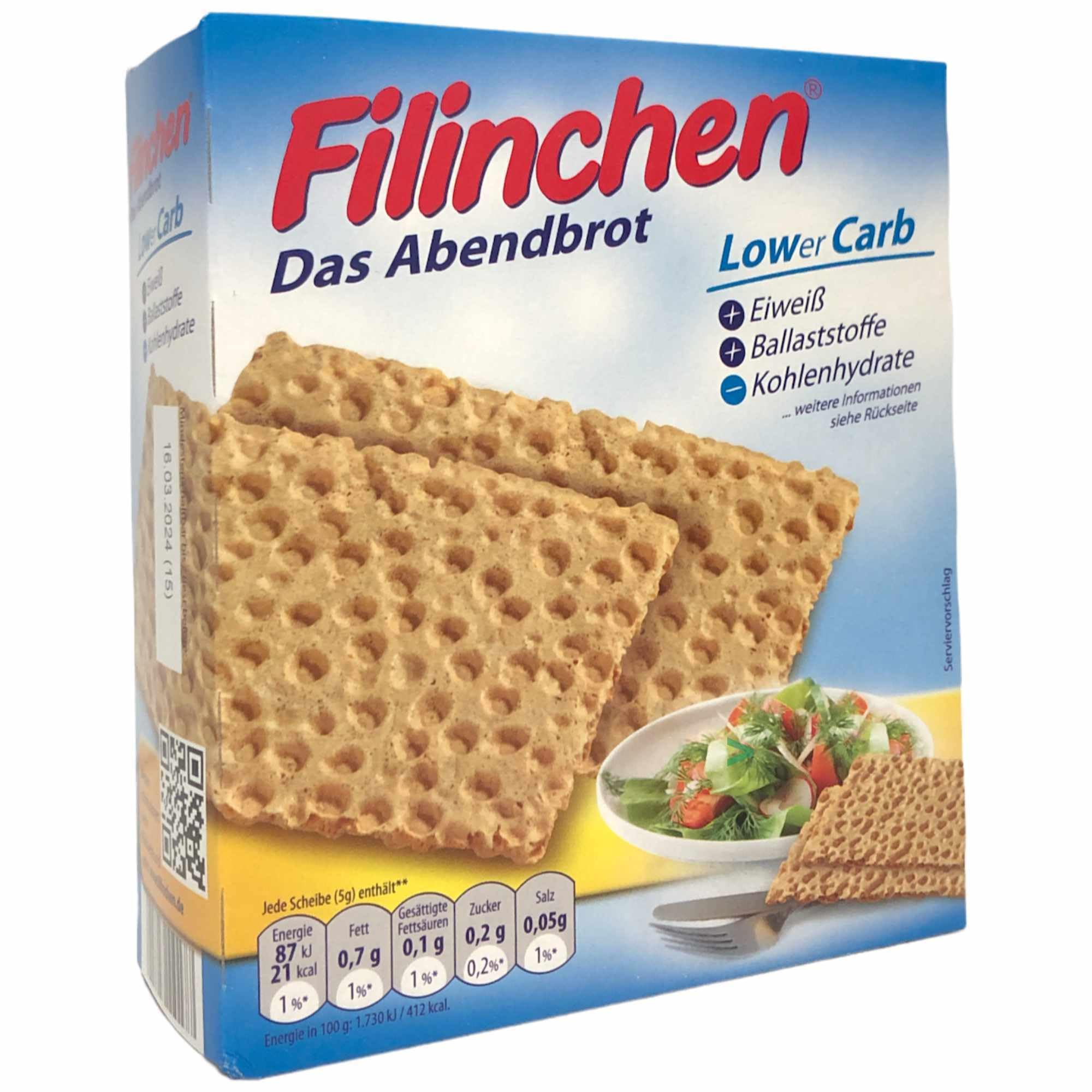 Filinchen das Abendbrot Low Carb Knusperbrot 3er Pack (3x100g Packung) + usy Block
