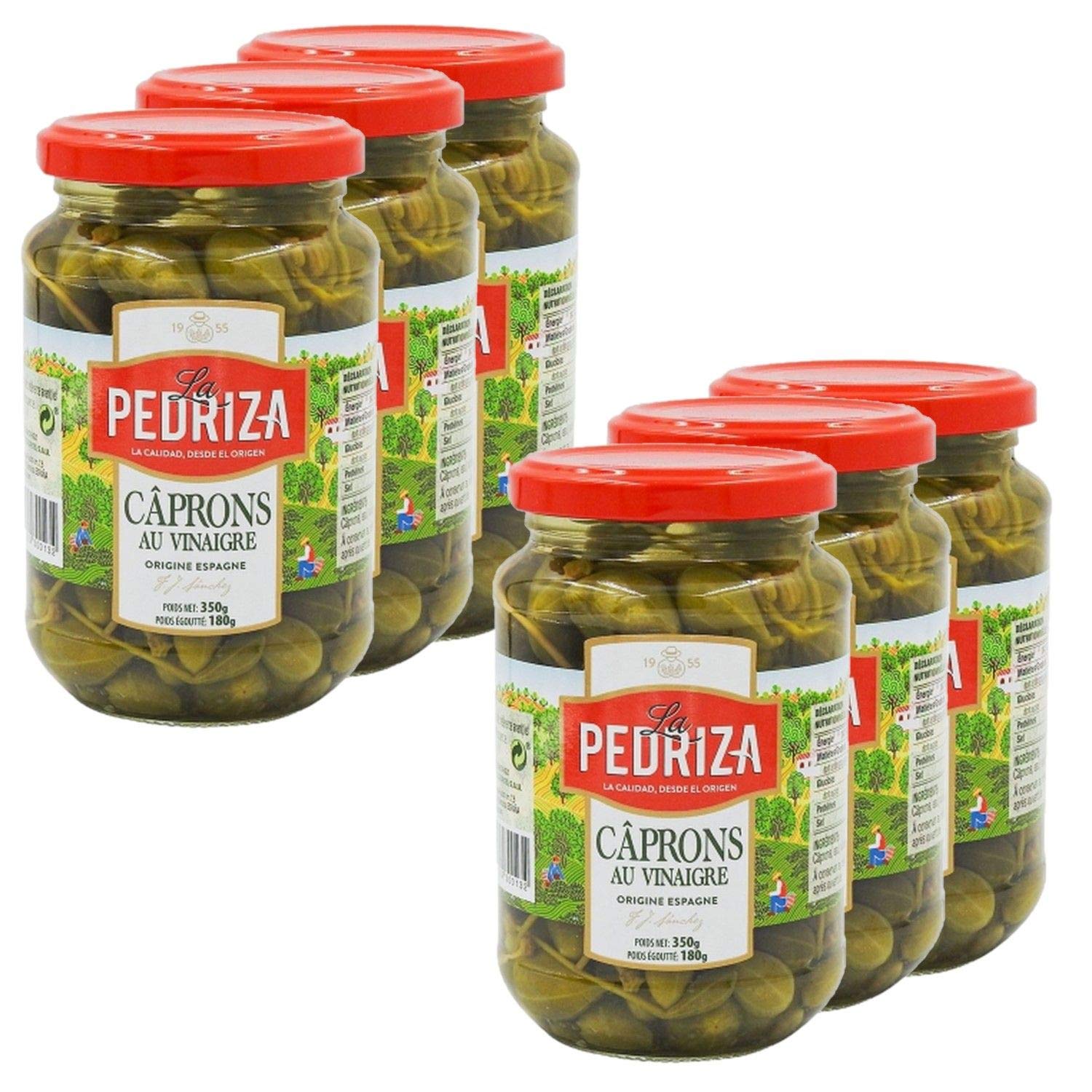 Lot 6x Câprons au vinaigre - Pedriza - bocal 180g