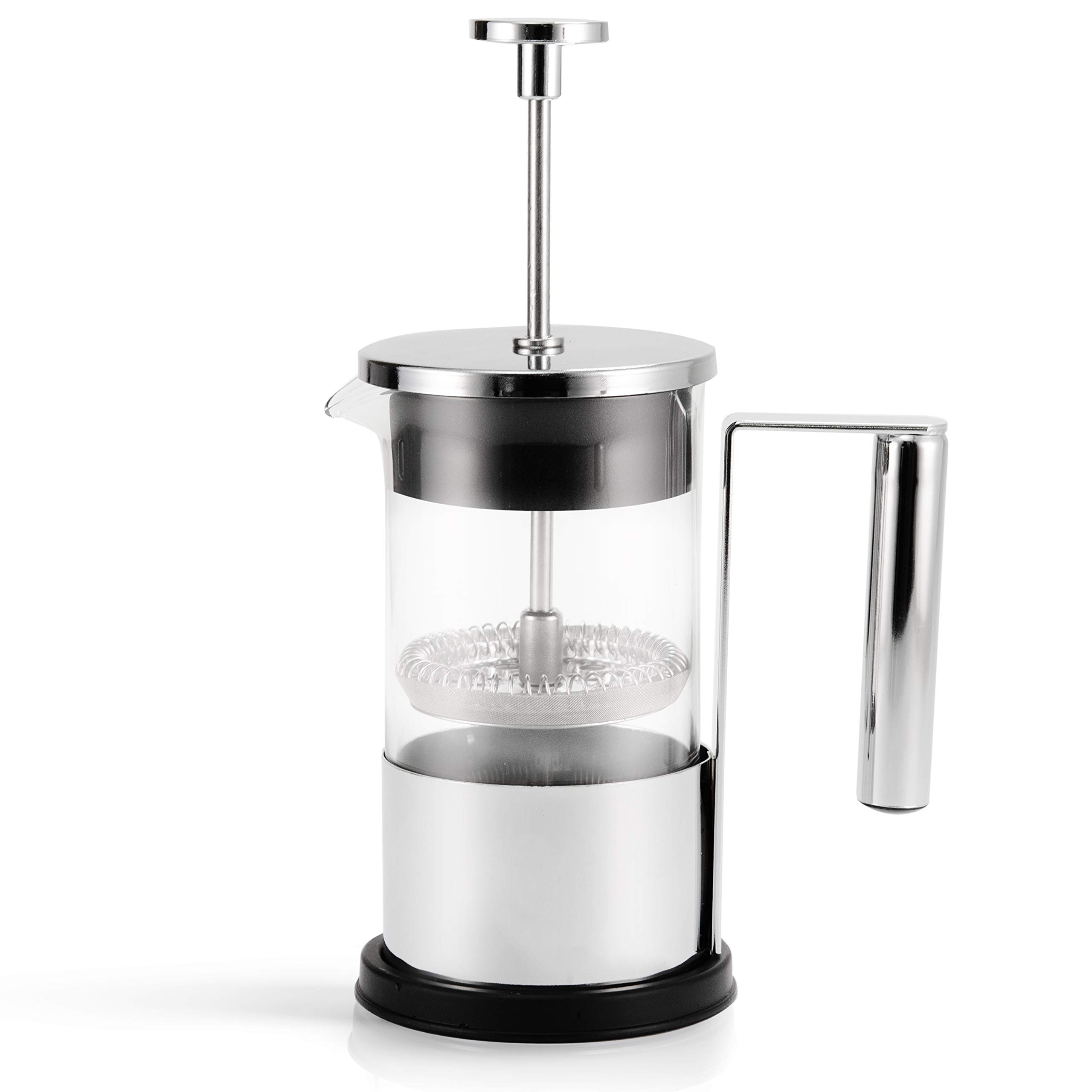 Yama Glass French Press Coffee Maker – 30oz / 6 Cup Capacity With Chrome Handle & Trim