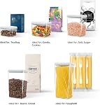 Airtight Food Storage Containers Set, 10-Piece BPA-Free Pop-Top Stackable Pantry Canisters for Cereal, Pasta, Rice, Snacks, Nuts, Beans, Spices, Dry Food Organization