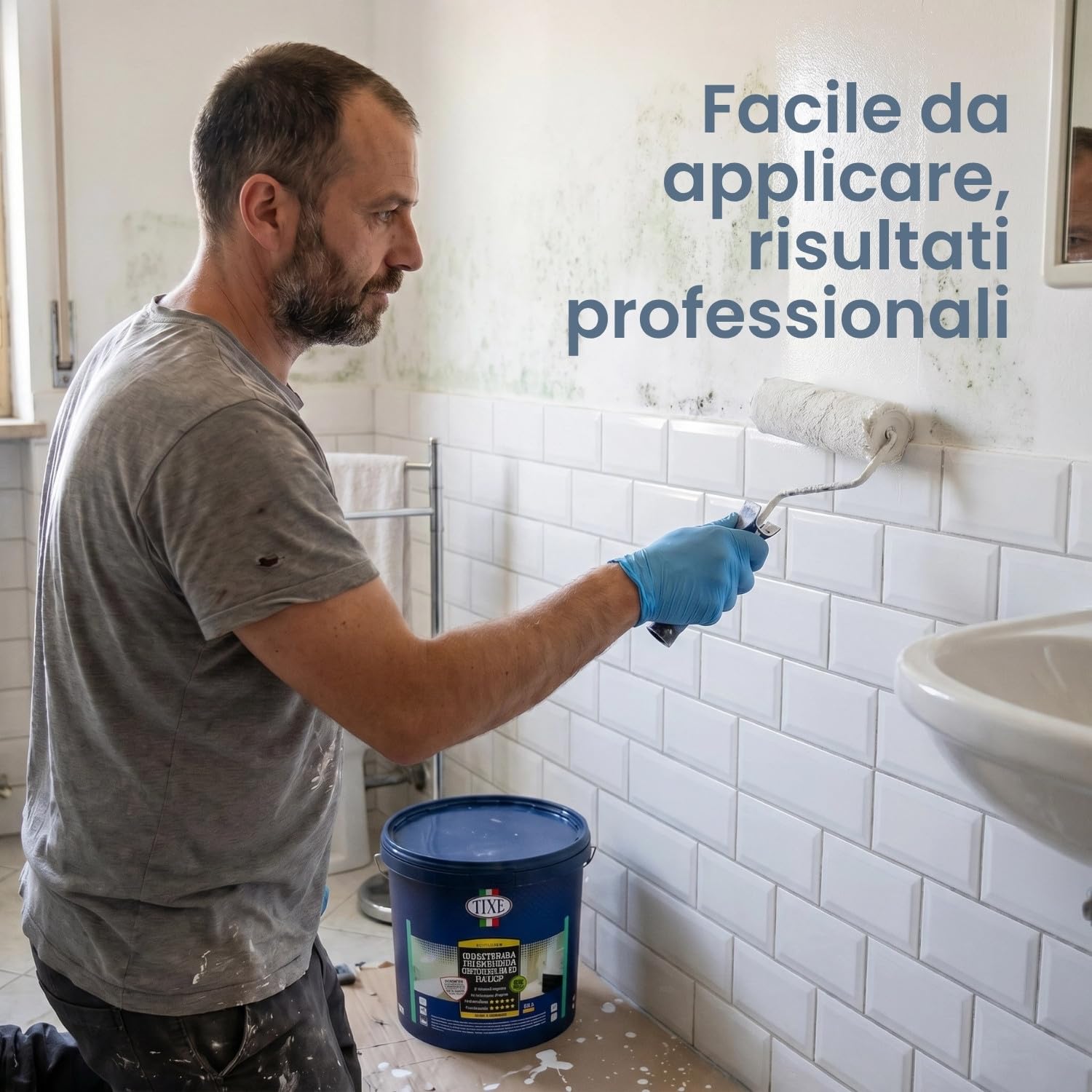 TIXE Idropittura Anticondensa Termoisolante | Certificata HACCP | 15 Lt | Pittura Bianca per Interni Antimuffa e Anticondensa, Termoisolante e Fonoassorbente | Alta Copertura | Lavabile
