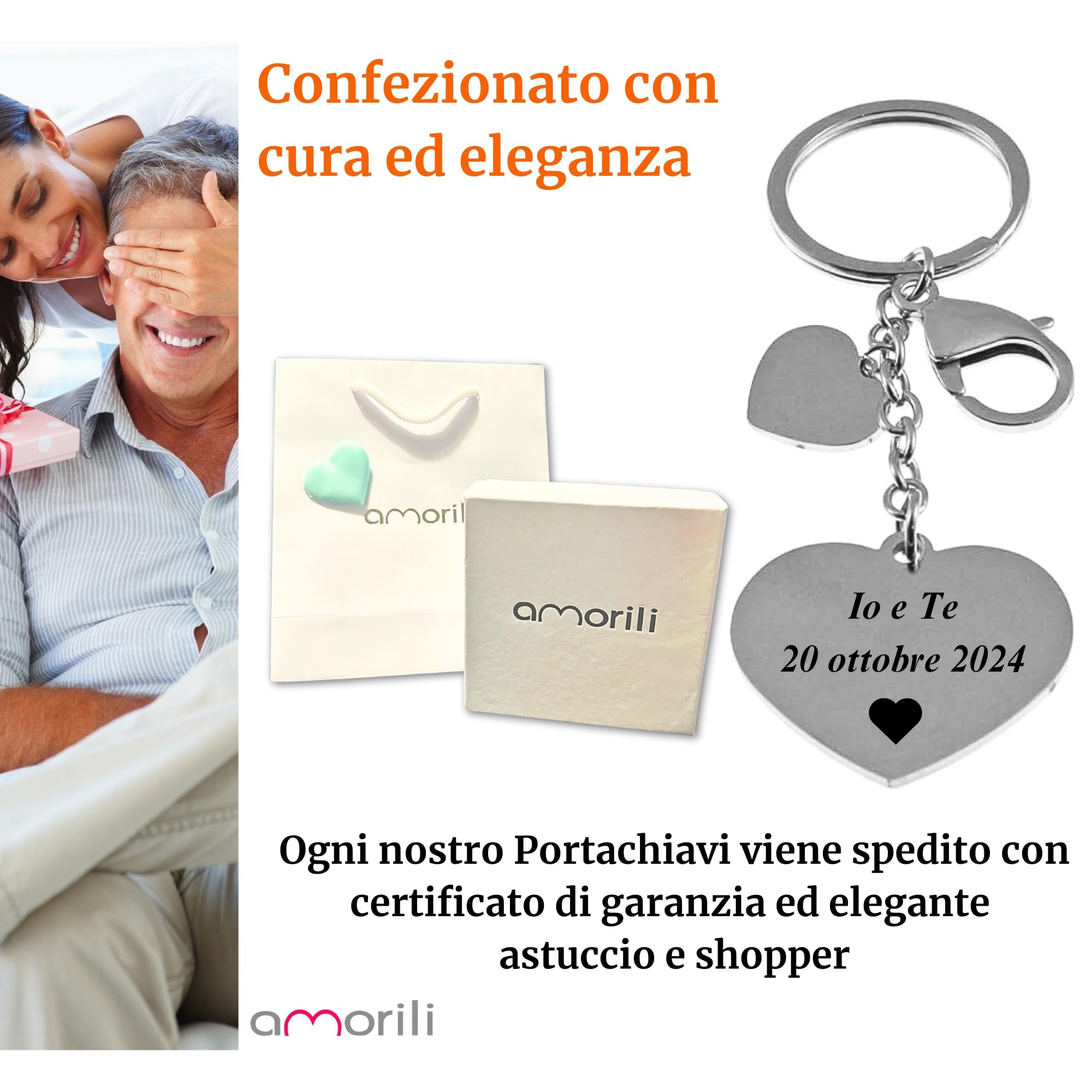 Portachiavi donna cuore personalizzabile con incisione prt0042