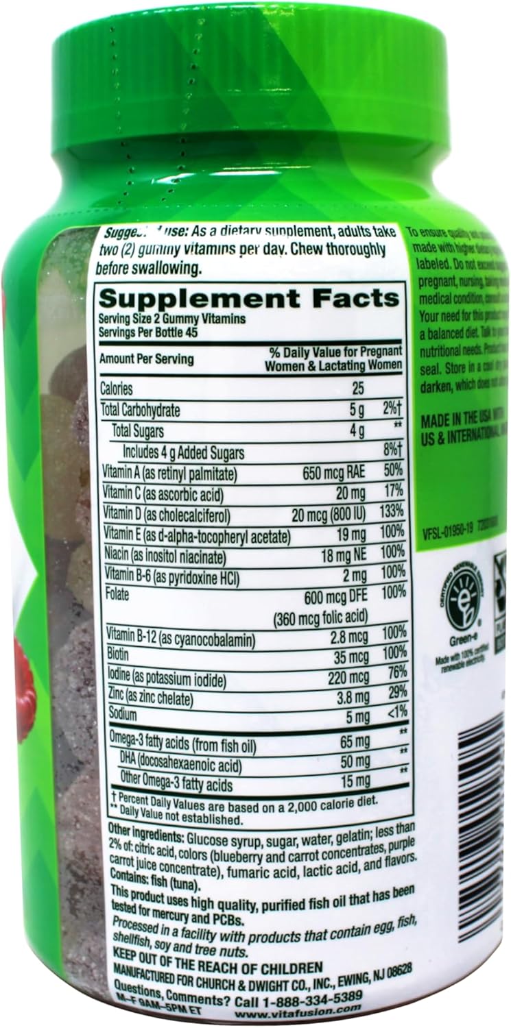 Vitafusion Prenatal Dha And Folic Acid Gummy Vitamins, 90 each by Vitafusion (Pack of 3)