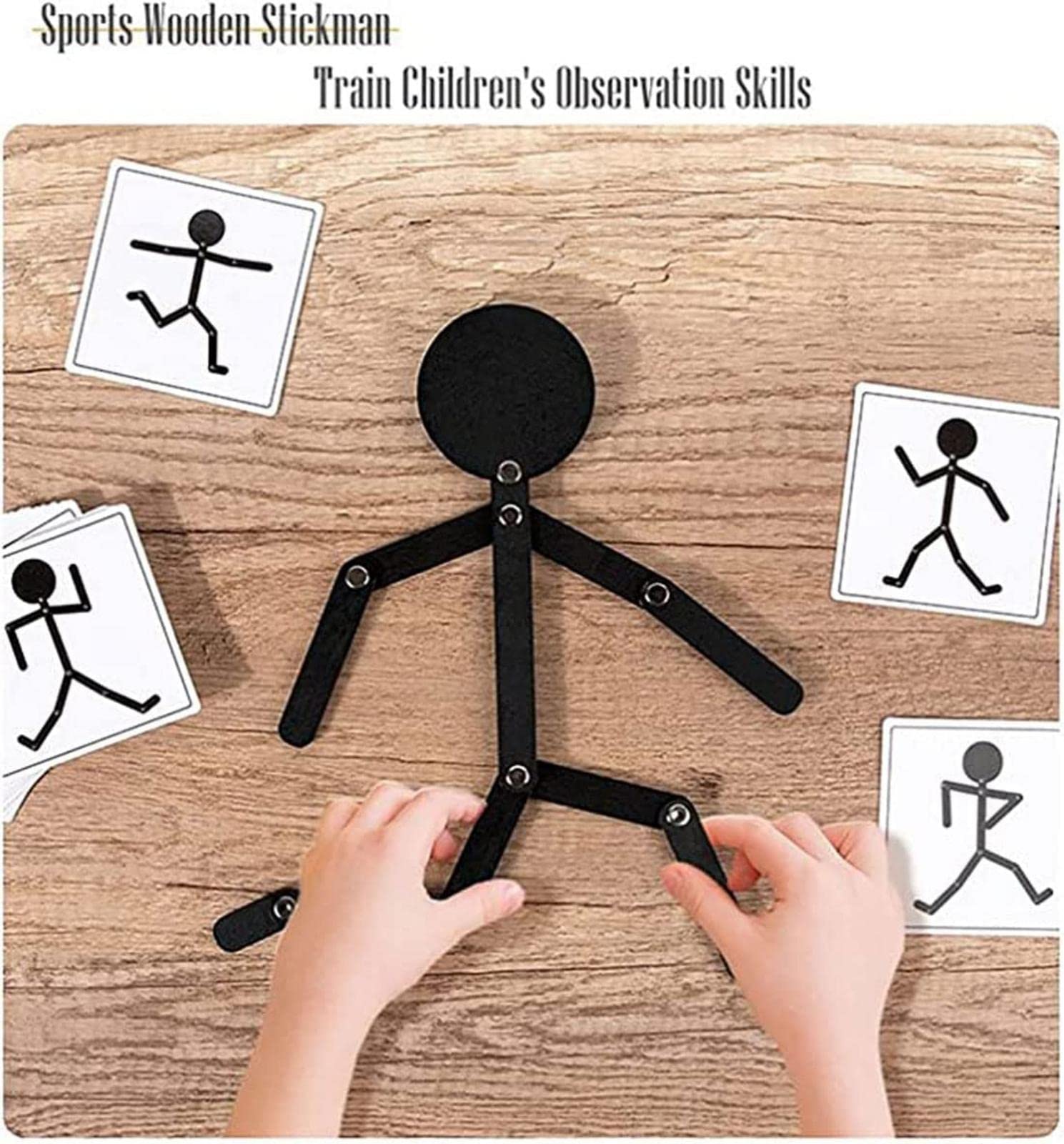 Luckxing Stickman Mr.Flex Puzzle Bois Jouet Educatif Motricité Fine