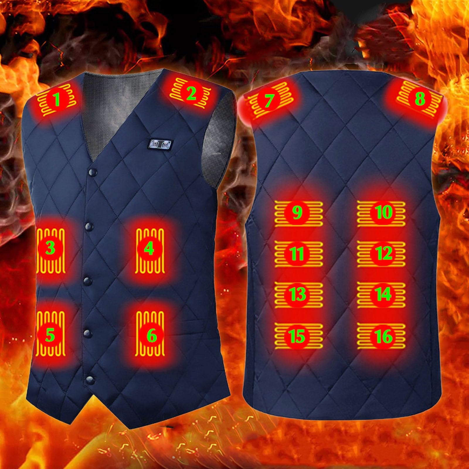 Ogrzewana kurtka zimowa męska kamizelka grzewcza aksamitna USB stała temperatura ogrzewanie 16 obszarów elektryczny tank top kurtka jesienno-przejściowa męska kurtka pikowana