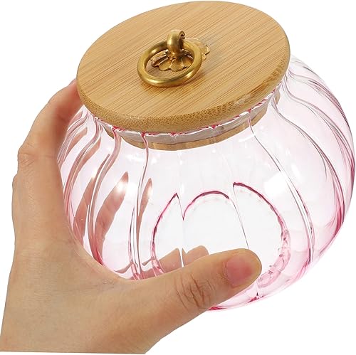 Miniatura 4 de Alipis Tarro de caramelo de vidrio con tapa 20.3 fl oz Bote de té rosa Recipiente hermético de almacenamiento de té Rosa Pequeños frascos de vidrio