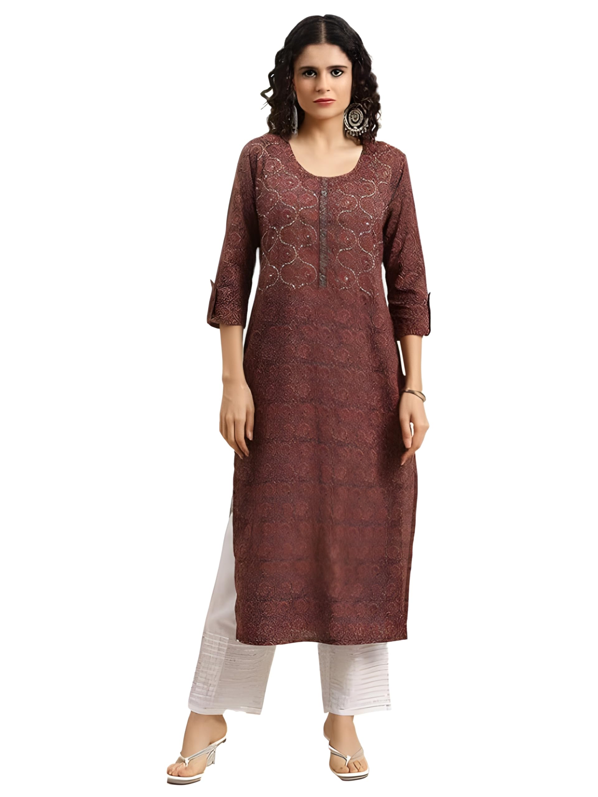 Varanga Women's Cotton Kurta  Soft, Comfortable, And Stylish Ethnic Wear For Everyday Casual And Semi-Formal Occasions Maroon
