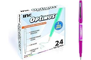 AmazonBasics Felt Tip Pens - 24 Vibrant Colors, Fine Point (0.7mm), No...