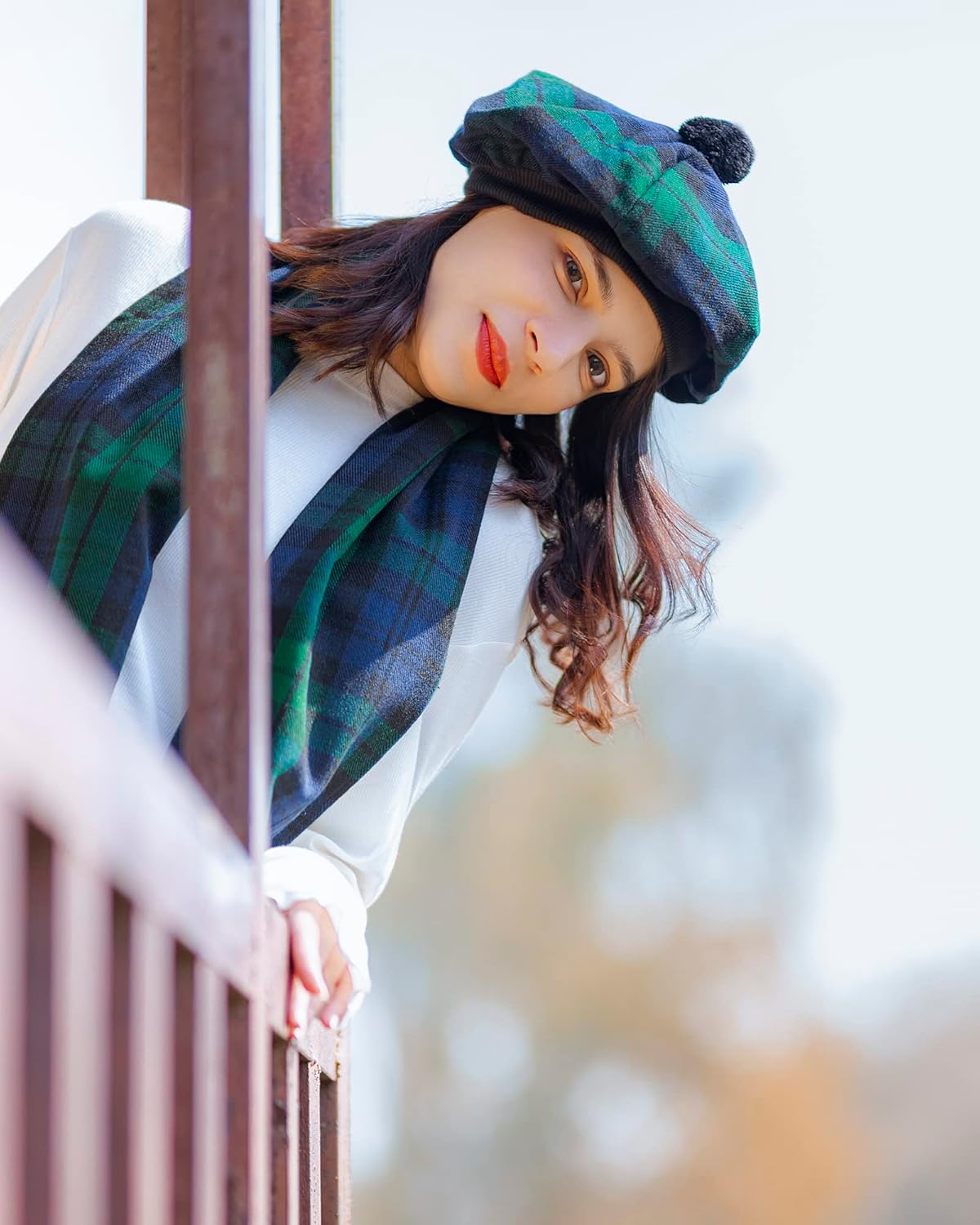 Scottish Tam o’ Shanter Hat Traditional Tartan Bonnet with Pom Pom | Acrylic Wool Flat Cap | One Size Fits Most - Image 6