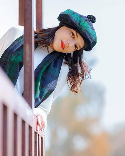 Miniatura 6 de Sombrero de lana acrílica tradicional escocés Tam o' Shatner Tammy Hat Flat Bonnet Kilt Many Tartans