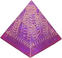 Vista 18 de Rockcloud Healing Crystal Gold Wire Orgone Pyramid Stone Figurine Energy Generator for Meditation Reiki Balancing, Rose Quartz