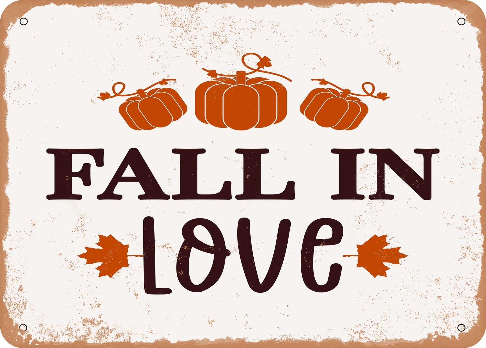 Miaomansenstore Metal Sign - Fall In Love - Vintage Look Sign Home Decor