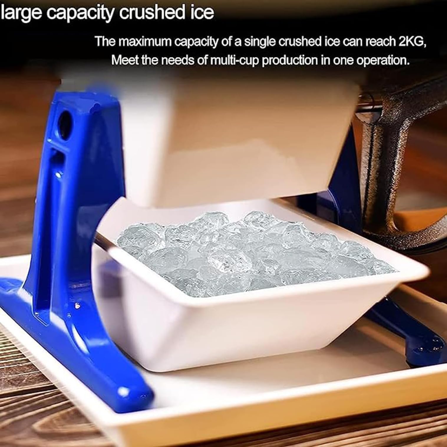 Trituradora de hielo manual portátil con hoja de acero inoxidable para conos de nieve finos, hielo afeitado y uso comercial, perfecto para fiestas y eventos