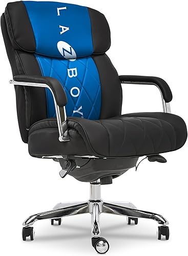 LaZBoy Sutherland CHR10048A - Silla giratoria ergonómica de piel sintética para computadora y escritorio, color negro