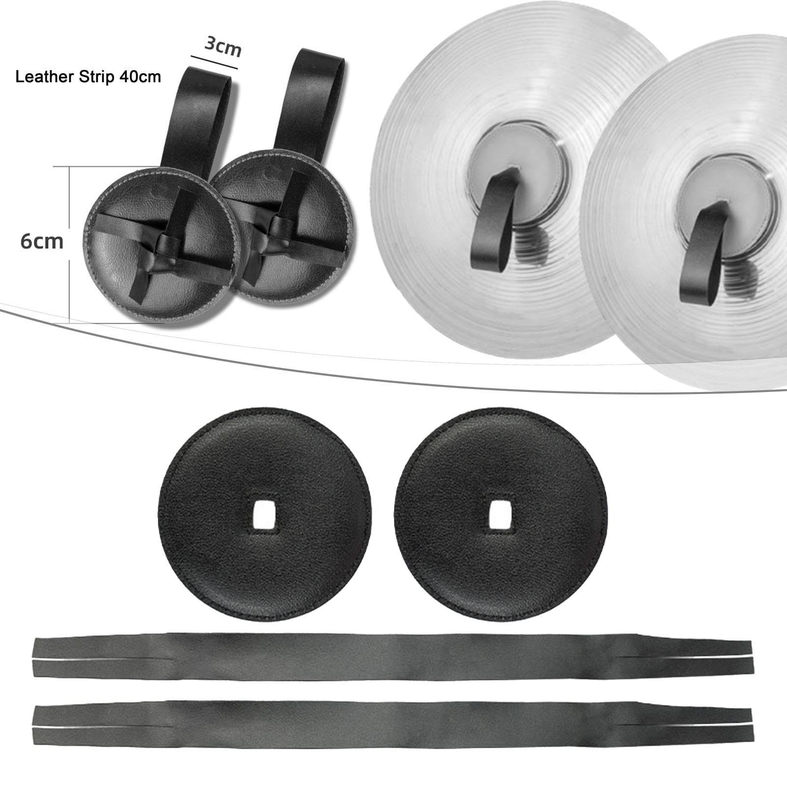 Generic Cymbal Strap Pair with Soft Padding for Musical Accessories, Black