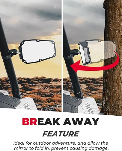 Miniatura 4 de KEMIMOTO UTV - Espejos laterales de visión lateral UTV para jaula redonda de 1.5-1.875 (sin ganancia) SXS compatible con Polaris RZR 900 1000 Rhino