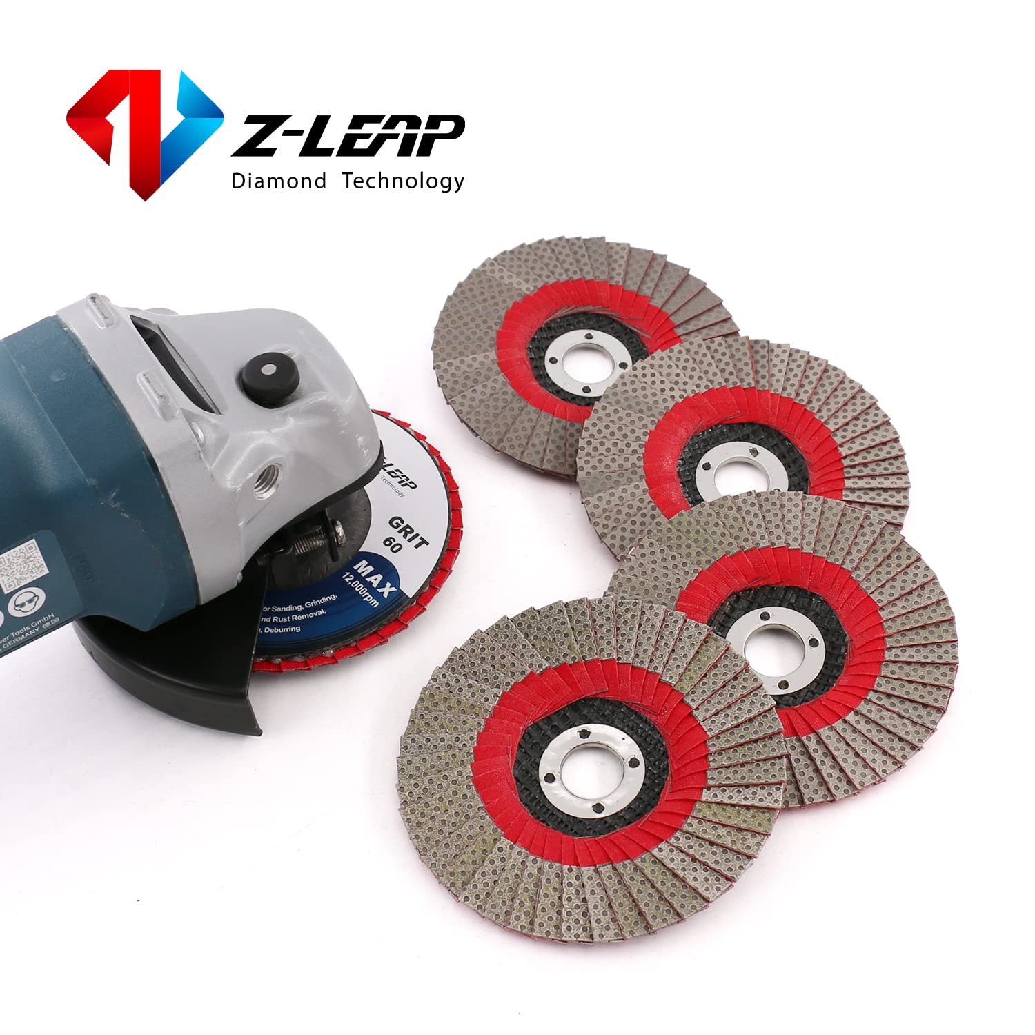 Ruedas de molienda de grano 60/120/200/400 de 4 pulgadas, disco abrasivo de lijado de solapa de 100 mm para amoladora angular con eje de 5/8 pulgadas, paquete de 4