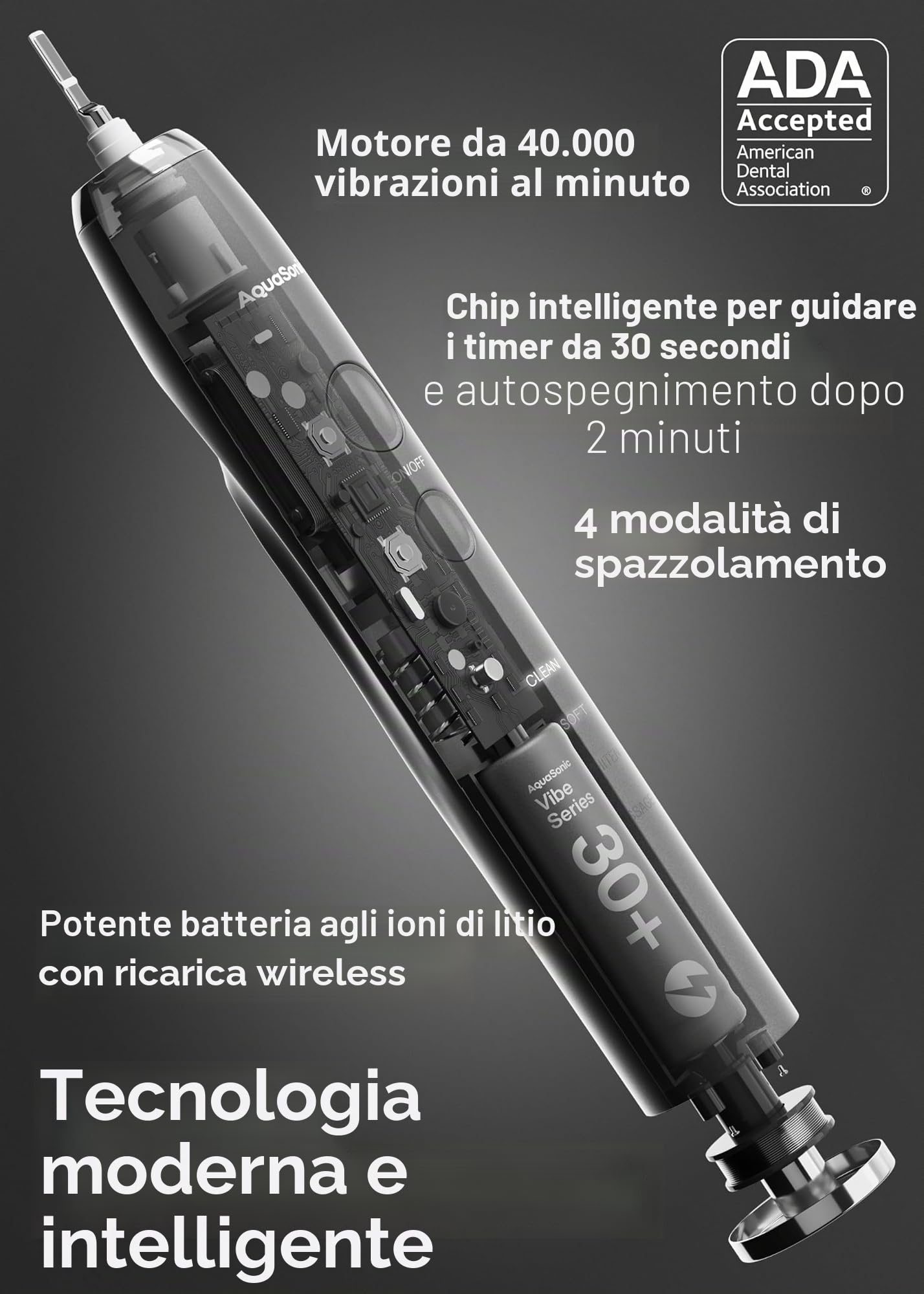Spazzolino da denti AquaSonic serie VIBE, ultra sbiancante