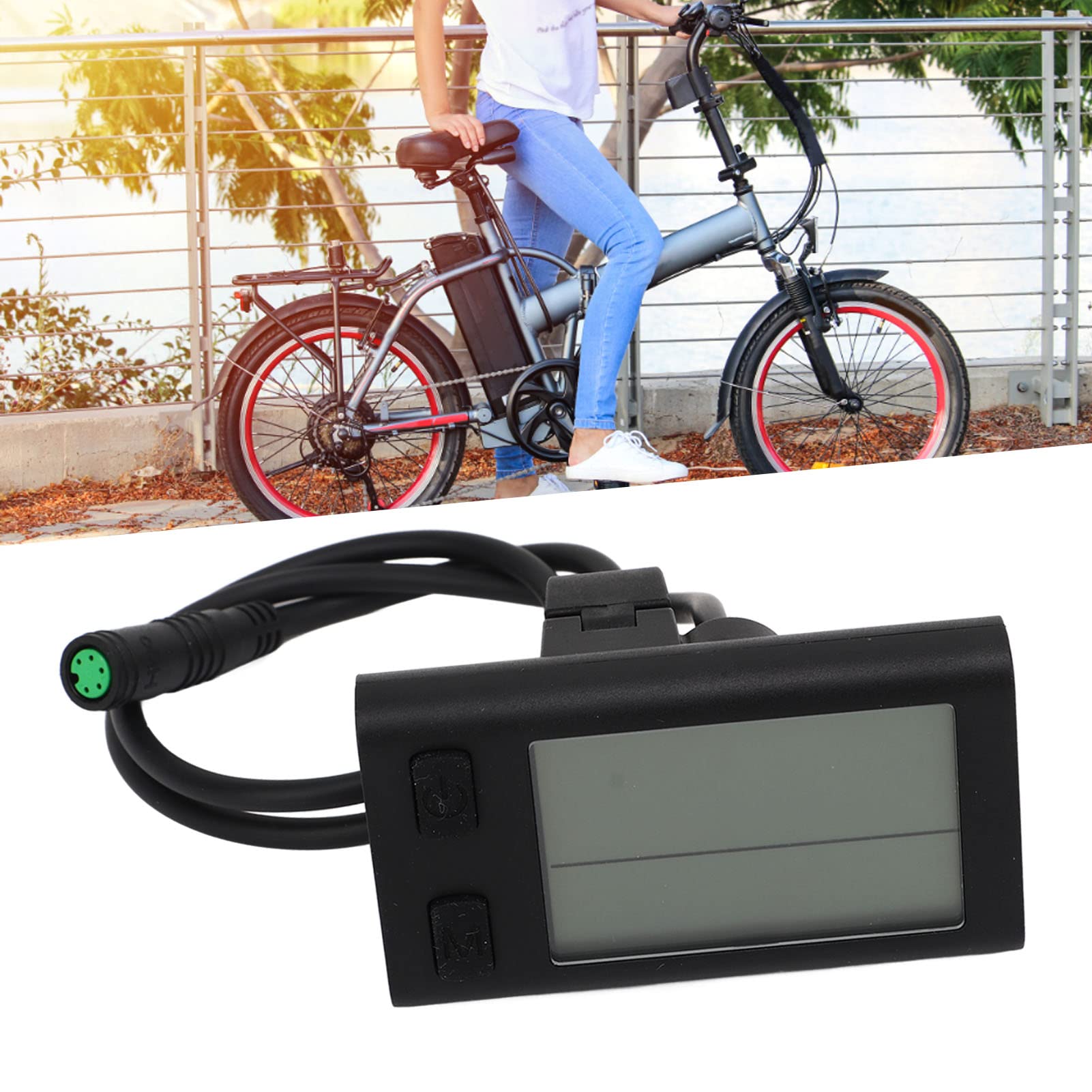 Elektryczny miernik rowerowy z wyświetlaczem LCD, prędkościomierz, licznik kilometrów, panel komputera rowerowego, 24 V, 36 V, 48 V