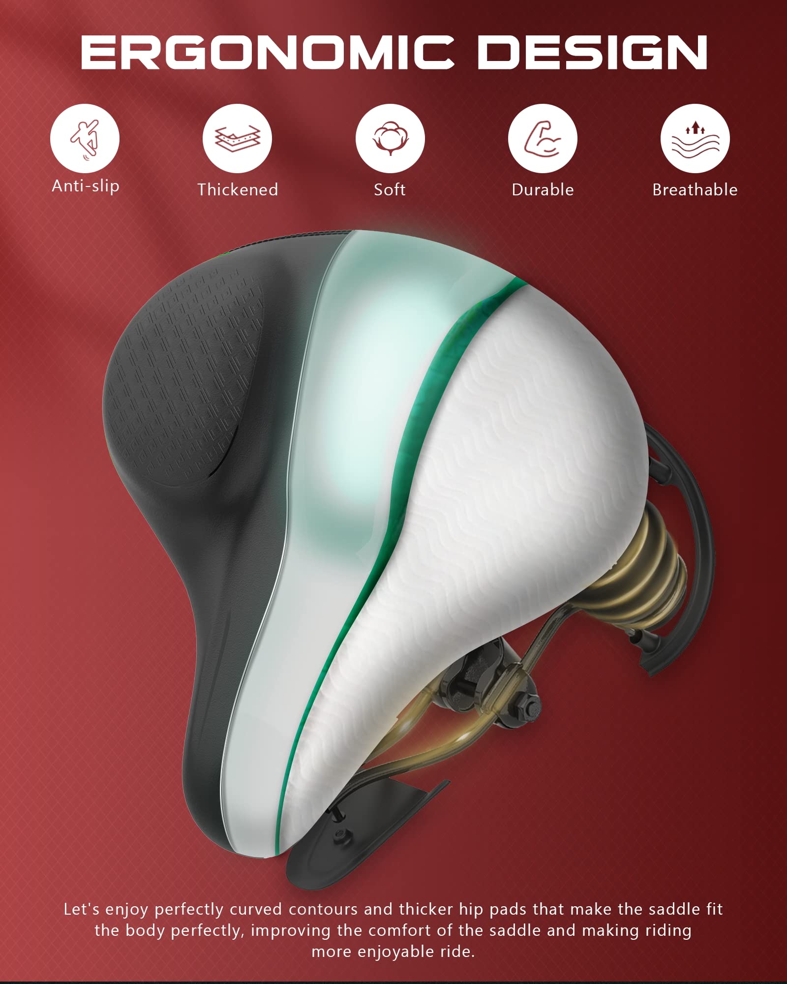 YODOTE Oversized Bike Seat - Image 3