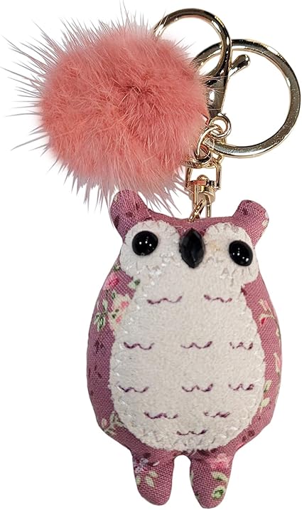 Amazon Co Jp ふくろうキーホルダー バッグチャーム キーリング 福 お幸せのオウルキーホルダー ふわふわ ミンクファー付き 秋冬アクサセリー クリスマス プレゼント 動物 アニマルチャーム 御守り 贈り物 ダークピンク ファッション