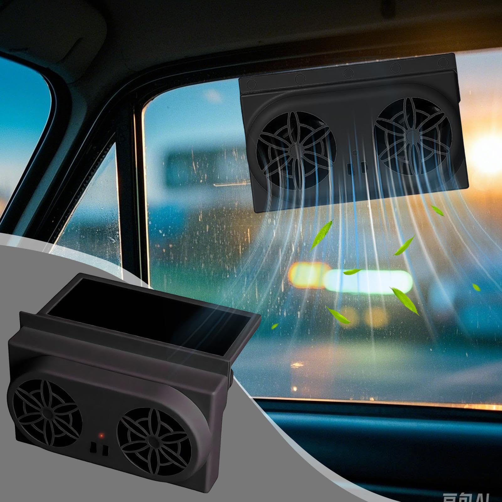 Générique Ventilateur Solaire Voiture, Ventilateur D'échappement Solaire pour Fenêtre de Voiture, Aeration Fenetre, Refroidissement Automatique Voitures pour SUV, RV, Été, Camion