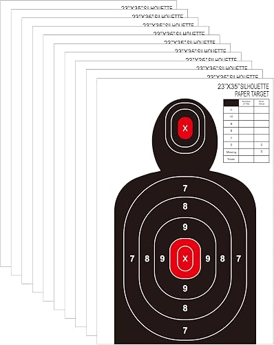 23x35 Inch Shooting Targets,Paper Silhouette Shooting Targets for Indoor and Outdoor Use, Range,Suitable for Handguns,Pistols,Rifles,Airguns,Pellet Gun,BB Guns
