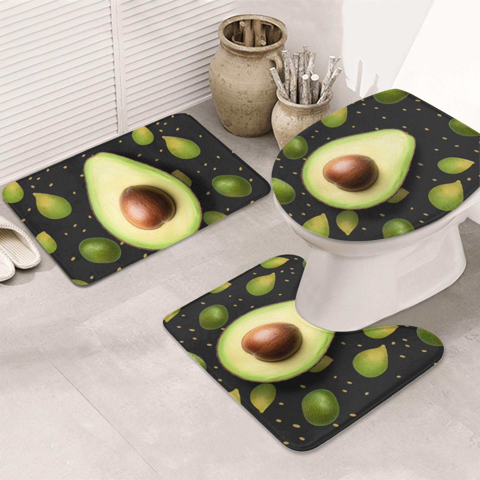 Tapis de bain avocat pour une salle de bain moderne et relaxante en flanelle