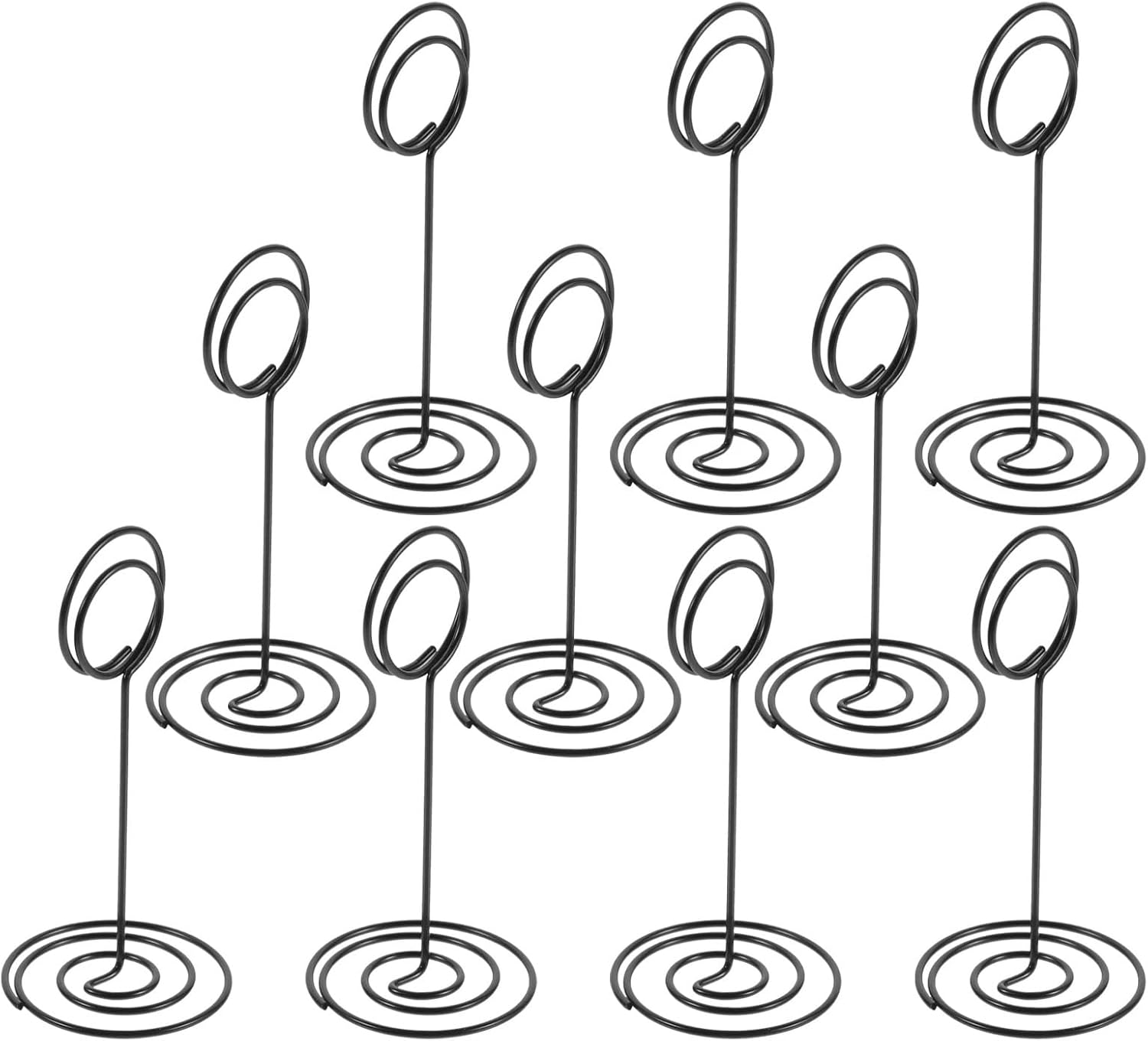 Table Number Holders 6/12Pcs Metal Desktop Number Plate Holder Black Table Card Holders Picture Place Photo Tabletop Sign Office Dining Memo Clips(6pcs)