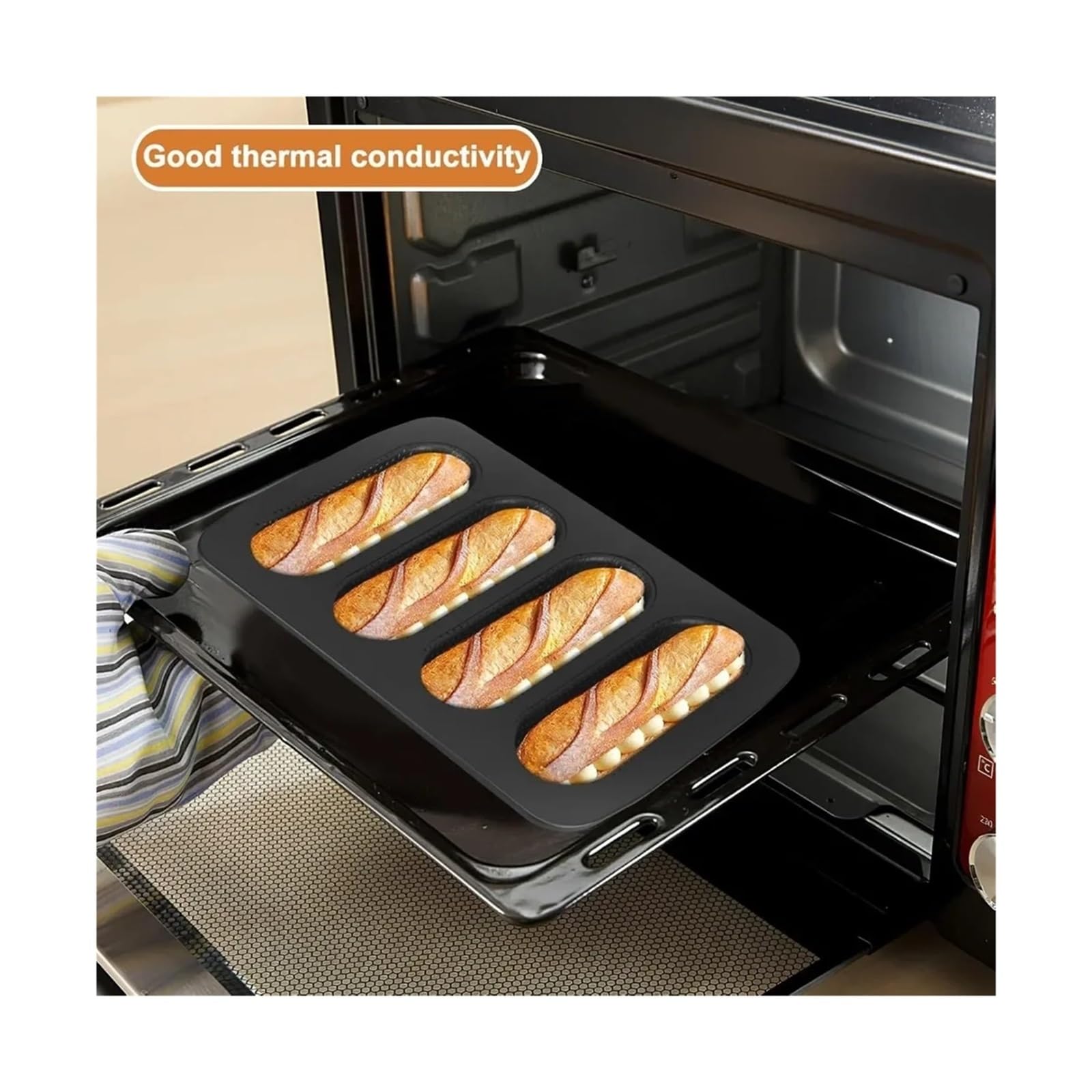 Backblech Carbon Stahl Hot Dog Baguette Form Französisch Toast Mini Kuchen Haushalt Backen Werkzeuge Antihaft Leicht Fallen Sandwich Backblech
