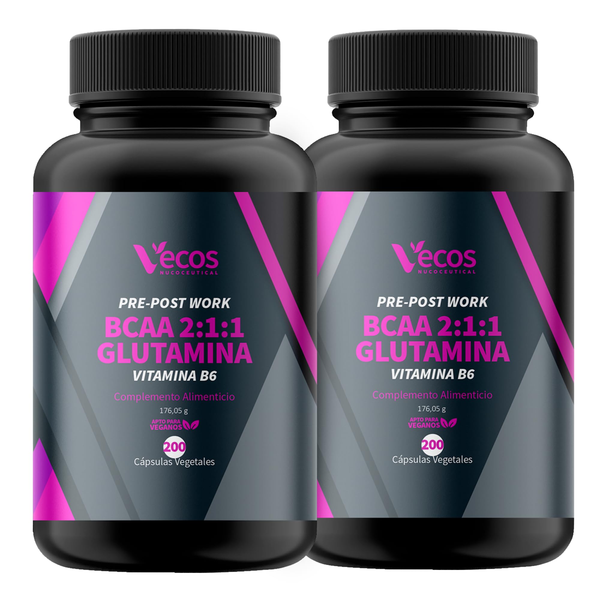 Suplemento Deportivo Pre y Post Workout | BCAA 2:1:1 + Glutamina + Vitamina B6 | Contribuye al Crecimiento y la Recuperación Muscular