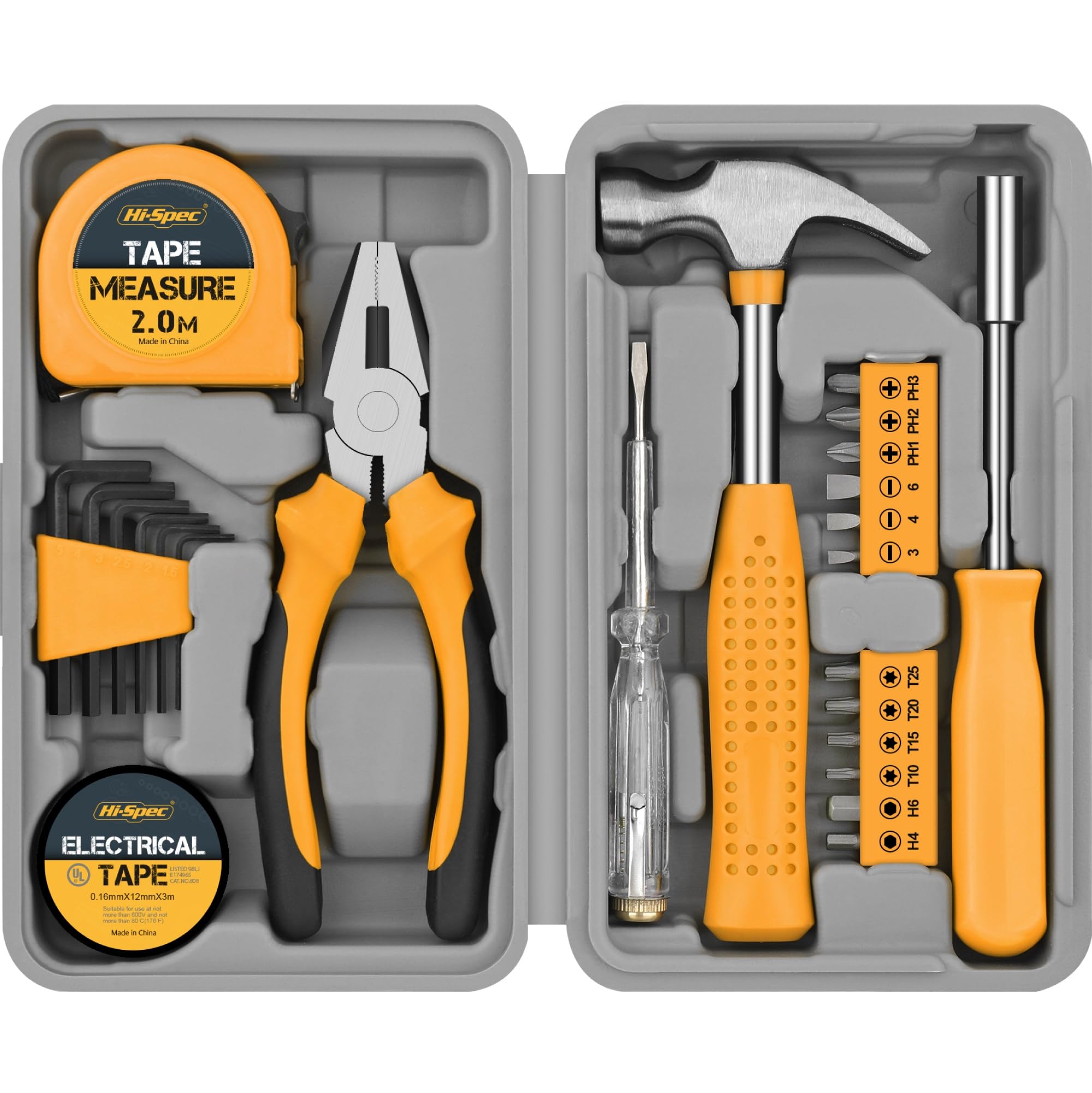 Amazon | Hi-Spec 工具セット ドライバー セット 大工道具 家庭用DIYや
