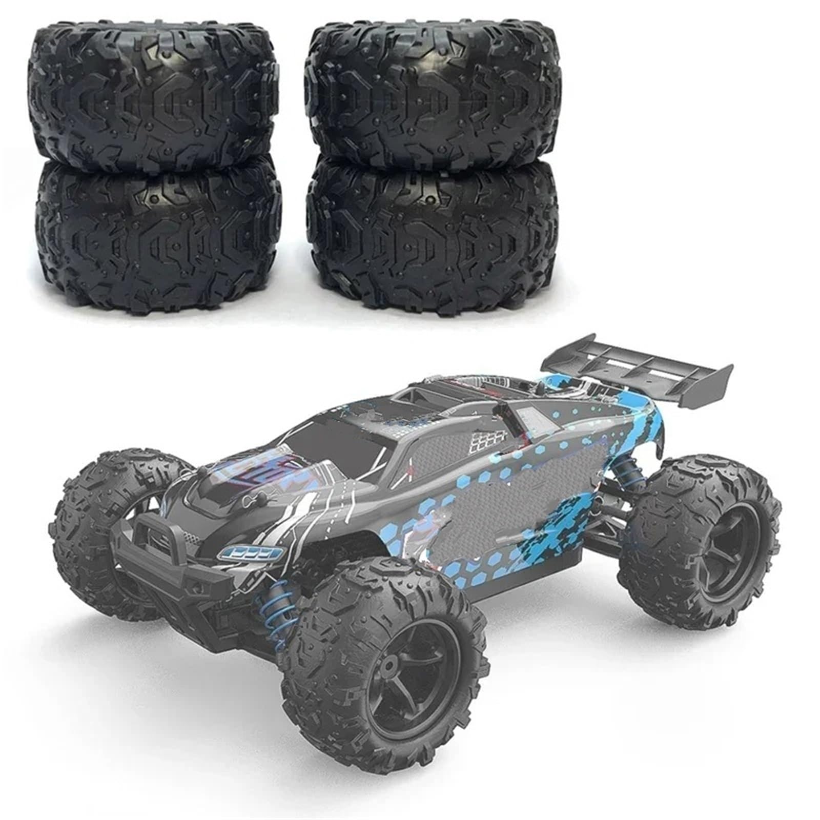 para Pxtoys para Enoze 9300 9302 9300E 9302E 9303E 9304E 1/18 RC Repuesto Coche 4 Uds Accesorios Rueda Neumático Piezas Mejora PX9300-21 Piezas Mejora RC