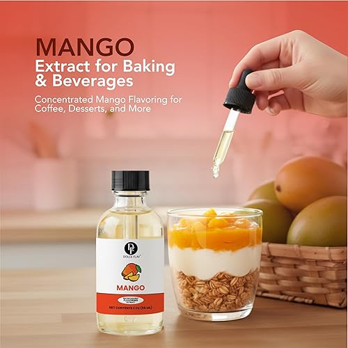 Miniatura 3 de Dolce Foglia Extracto de mango – 2 onzas soluble en agua multiusos saborizante ideal para productos horneados, bebidas, café, postres y helados,