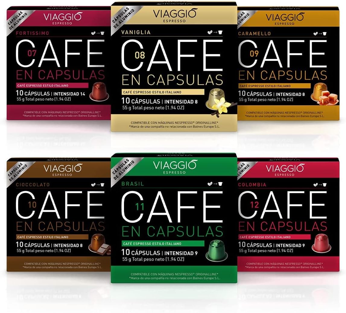Viaggio Espresso - Single Serve Flavoured Coffee Pods - Aluminium Coffee Capsules Compatible with Nespresso Machine - Special Selection (60 capsules)