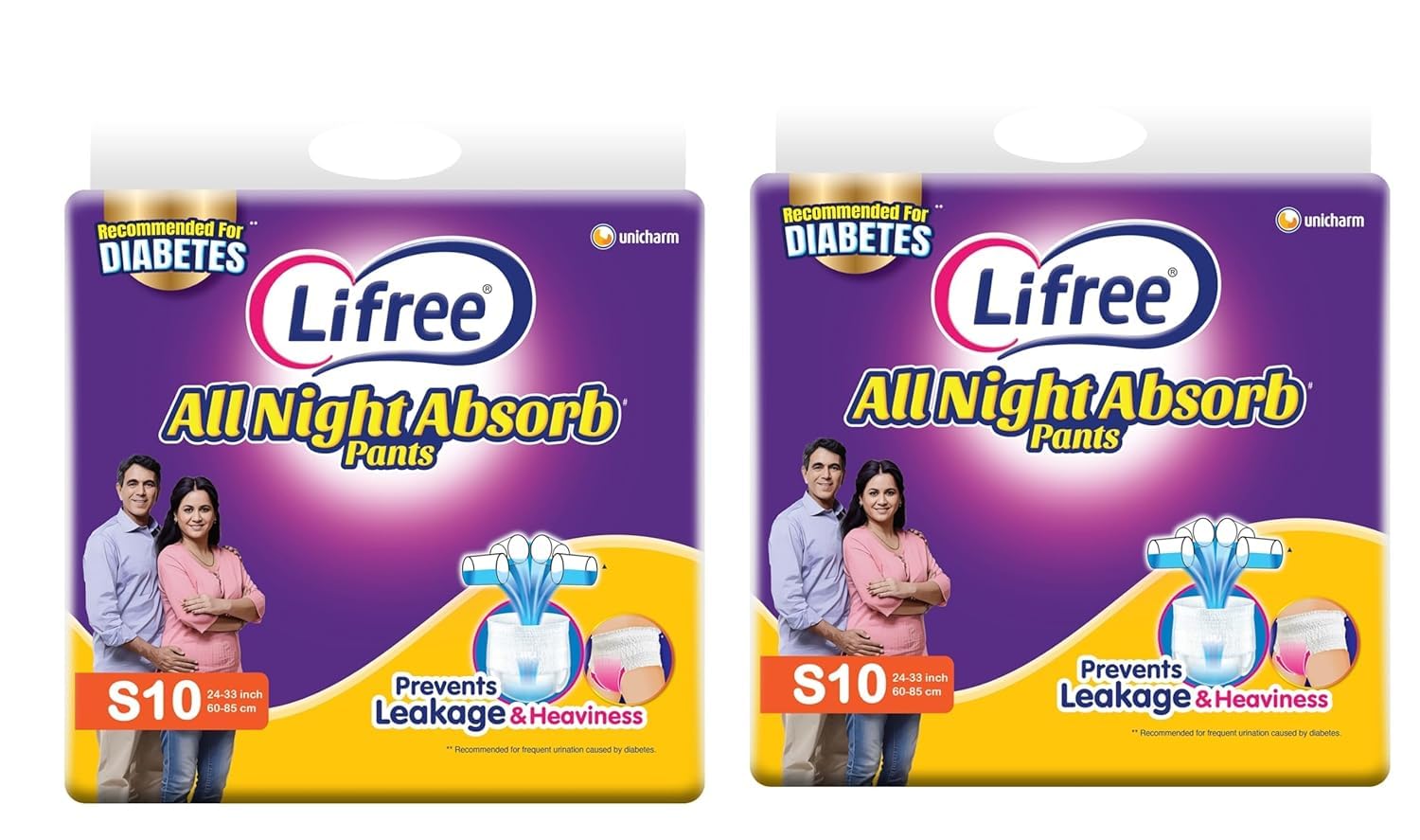 COMPATIBLE WITH Lifree ALL NIGHT ABSORB Pants Adult Diaper Pants Unisex, Small, 20 Pieces, Waist size - 24-33 Inches, 60-85 cm (Pack of 2) up to 8 HOURS ABSORBENT-image-39