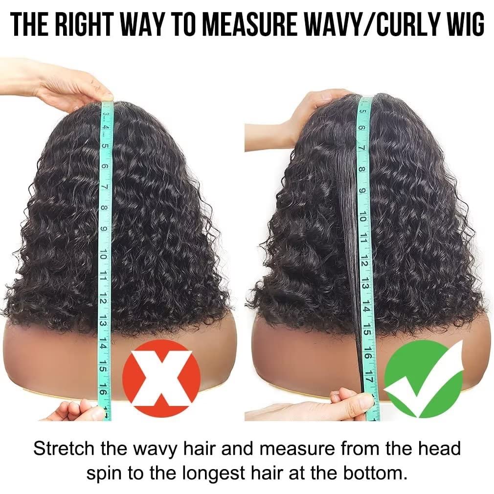ten chopsticks Short Bob Curly Wigs Human Hair HD Lace Brazilian Remy Hair Wigs 150% Density Transparent 13X4 Lace Front Wig Human Hair Short Deep Wave Glueless Wigs For Black Woman 8Inch