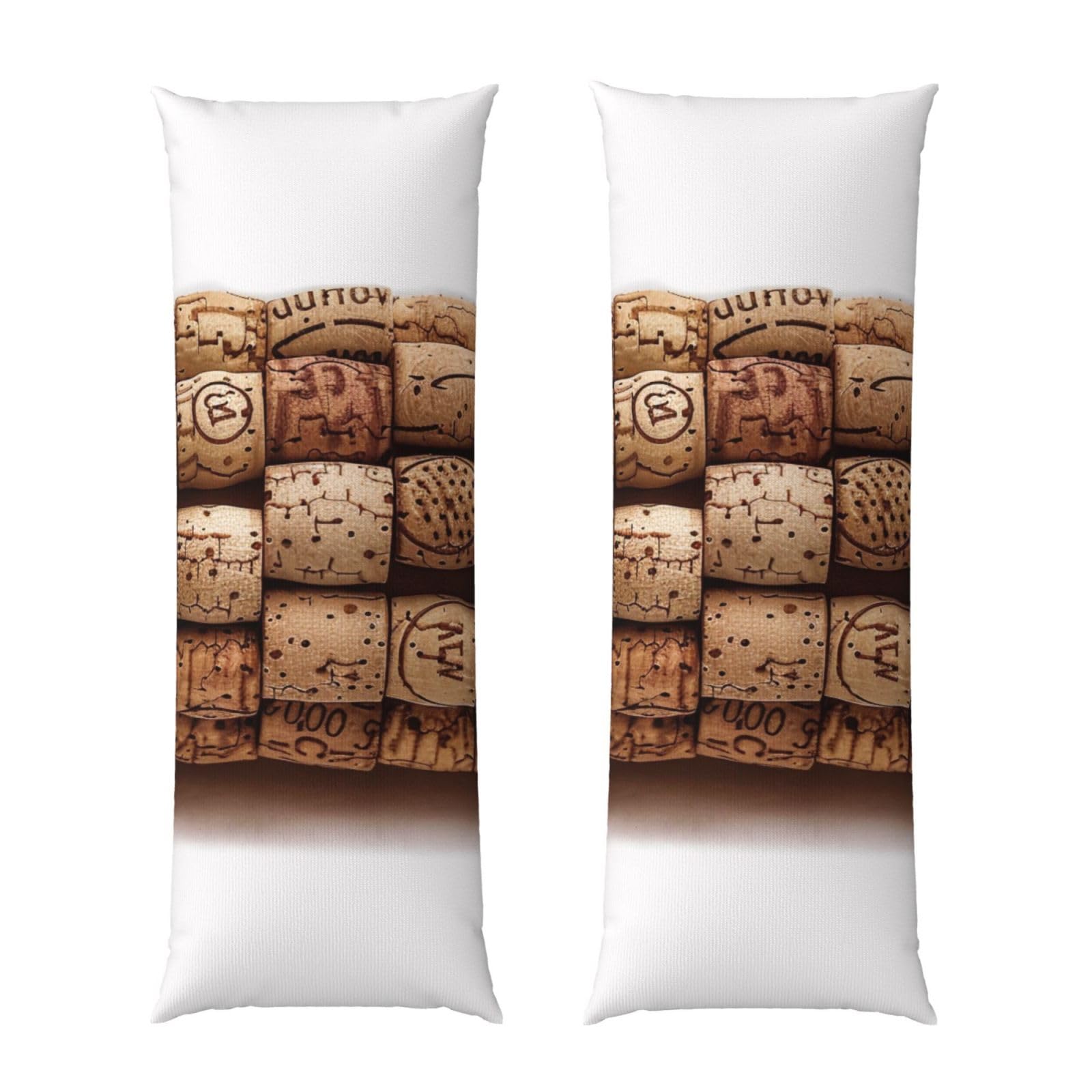 Body Pillow Cover 20x54 Inch, Wine cork Print Long Lumbar Pillow Case with Zipper Long Body Pillowcase Decorative for Bed Sofa Bedroom