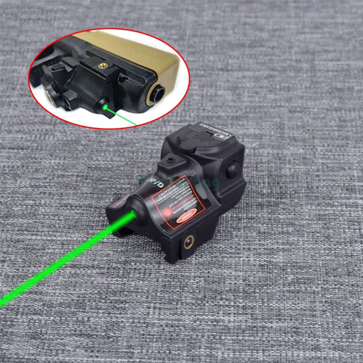 sotto Il Mirino Laser Verde Sospeso, Ricarica USB, Binario di Montaggio Tattico Picatinny, Accessori per Modelli di Tiro a Lungo Raggio Antisismici Puntatore Laser Sospeso