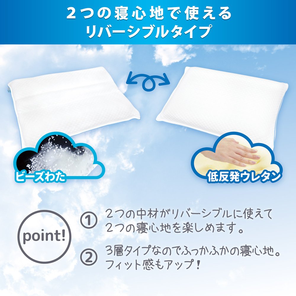MOKUMO Pillow 雲型枕 約43×36cm 2個 Amazon｜枕 まくら 低反発 MOKUMO PILLOW Compagne もくもまくら