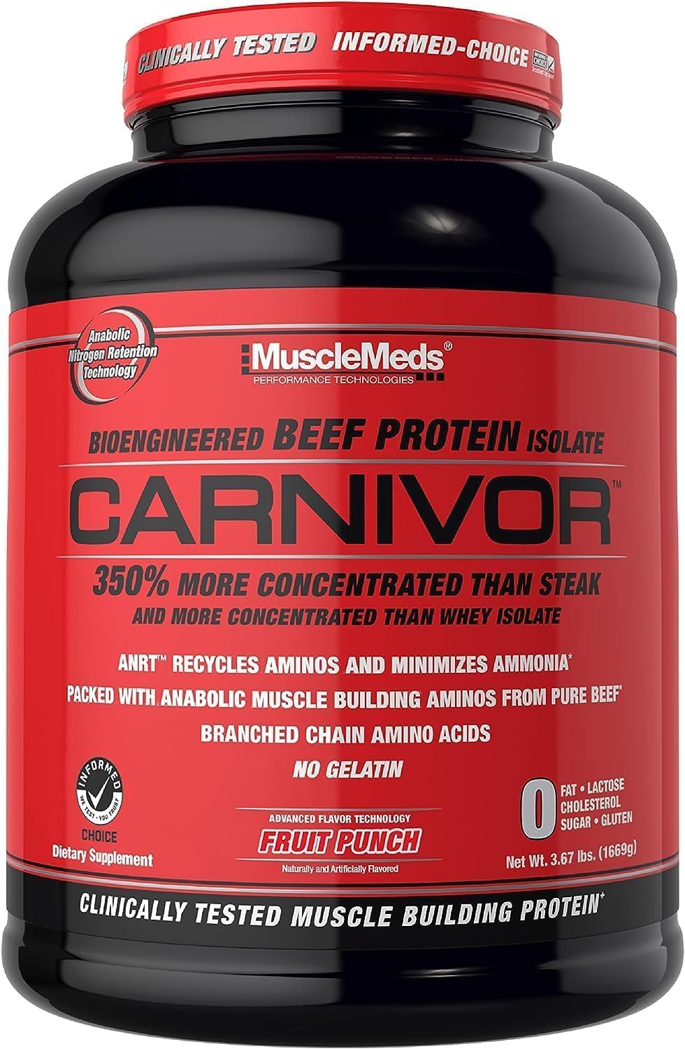 MuscleMeds Muscle Meds Carnivor Fruit Punch 4 Lbs (1816 G) - HALAL