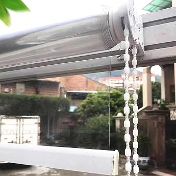 PVC Roller Blind Transparent for Outdoor Use Transparent Waterproof Roller Blinds Gazebo Balcony Porch Outdoor Divider Curtains Heavy Duty Plastic Roller Shutters Individual Size W x H 150 x 100 cm / 59.1 x 39.4 inches