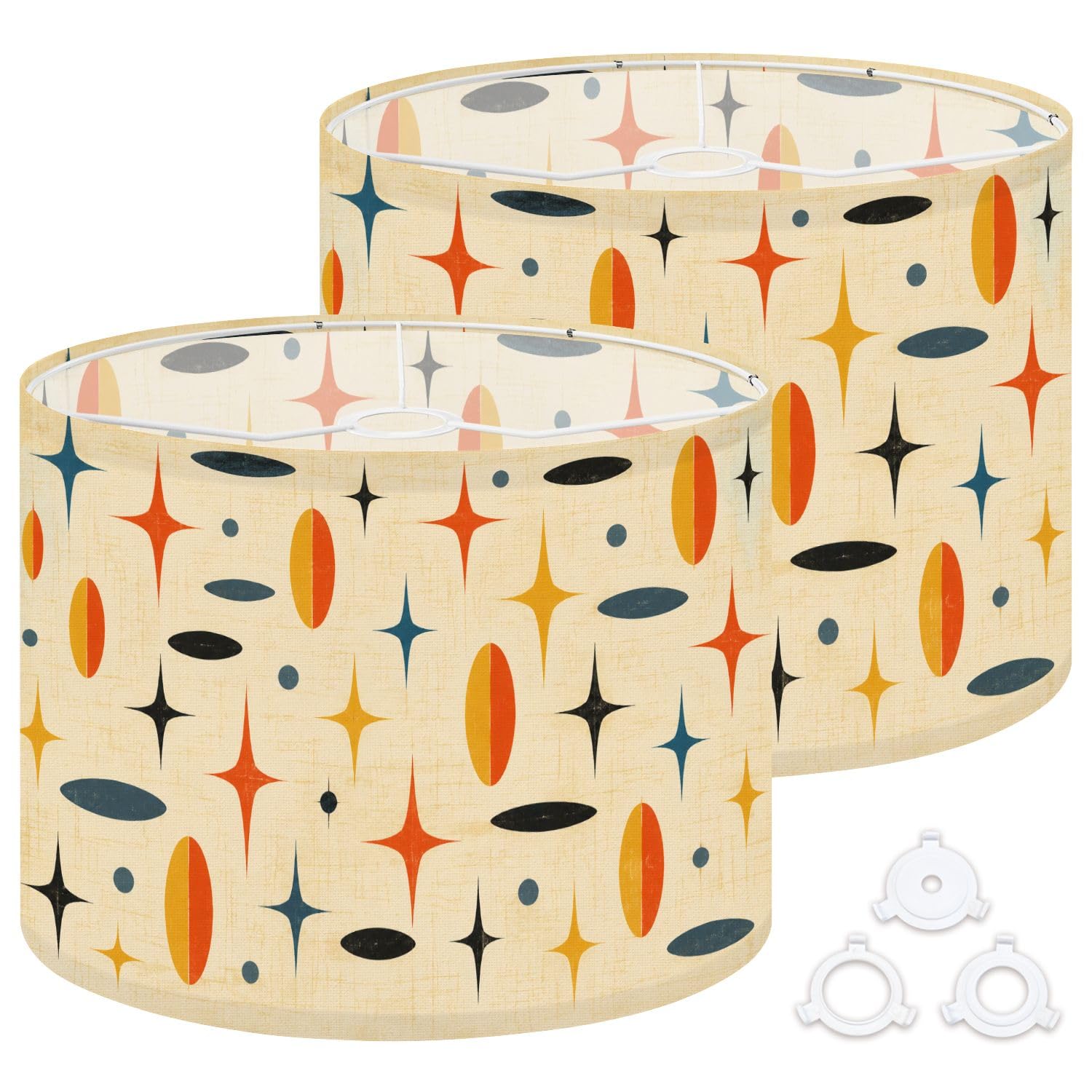 Deruinvaio Multi7 2Pcs 13In Lampshade Lamp Shade Retro Mid Century Modern For Ceiling Light, Table Lamp Floor Lamp Easy Assembly Replacement Light Shade