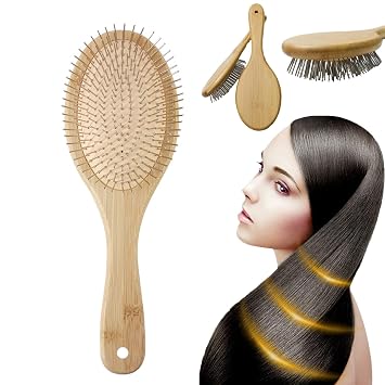 Metal Bristle Hair Brush,Bristle Hair Brush for Women and Men,Scalp Massage Anti-frizz Styling Hairbrush Comb for Curly Fine Wavy Normal Hair 1PCS
