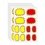 BESARME 504 Pcs Removable Garage Sale Stickers, Adhesive Yard Sale Price Stickers 2"x 3"& 3"x 4" Price Tags for Retail Flea Market Community Events County Fairs（Yellow & Red）