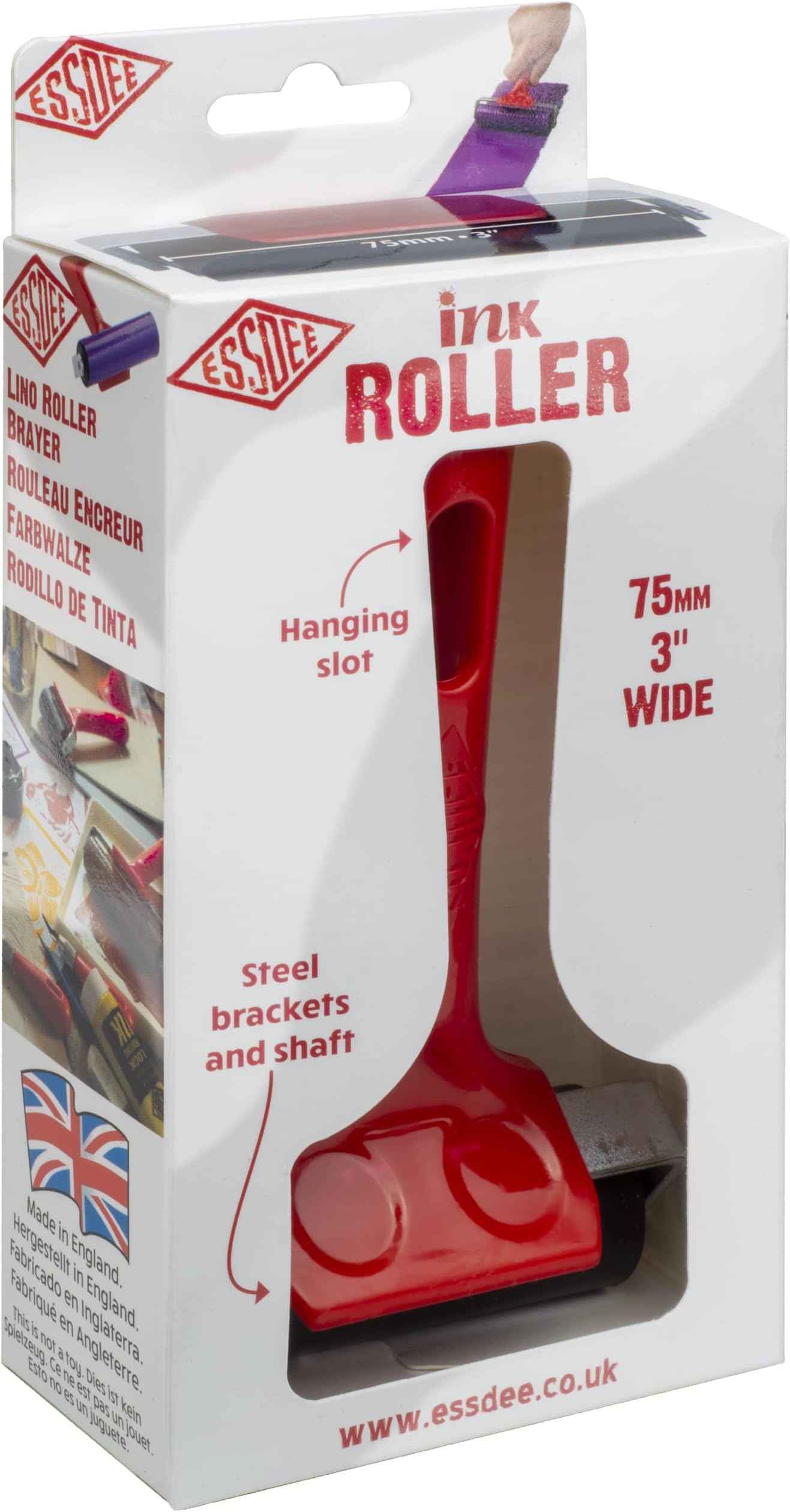 ESSDEE R3 Lino Roller 75mm Red Handle